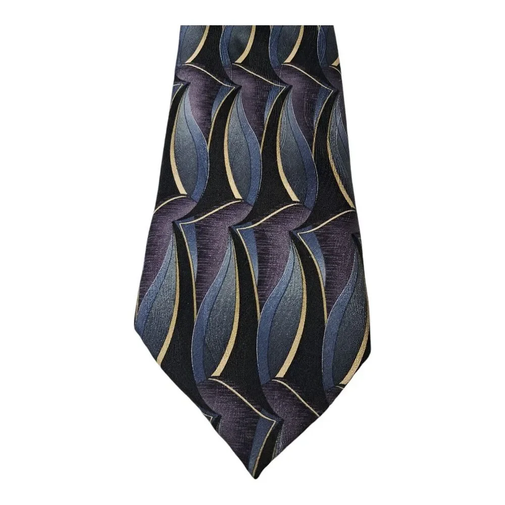 Vintage Essante Men's Tie Geometric Imported Silk 3.5 x 60 Classic Workwear USA‎
